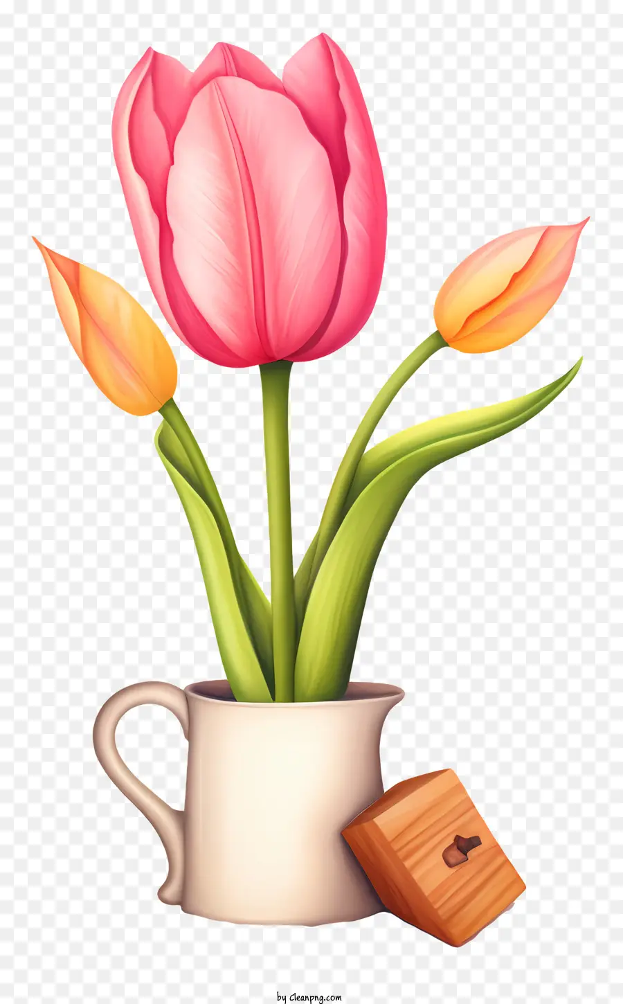 Tulipas Cor De Rosa，Tulipas Coloridas PNG