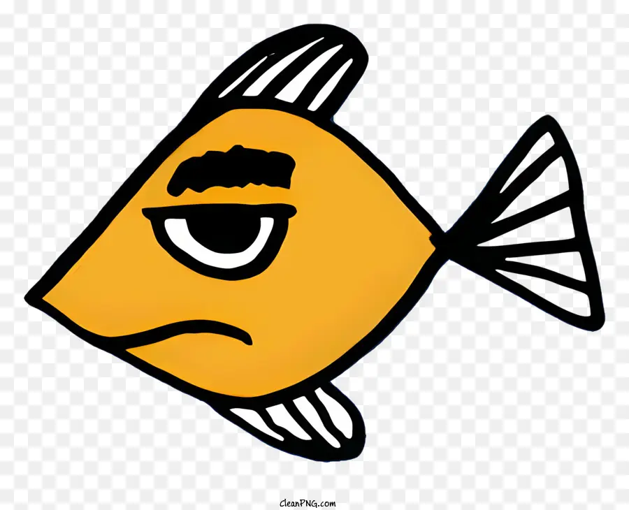 Peixe Amarelo De Desenho Animado，Peixe Com Grandes Olhos Negros PNG