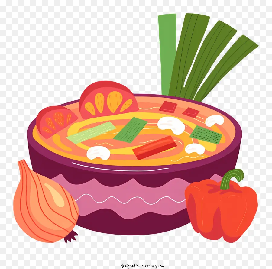 Sopa De Curry Vermelho，Pedaços De Vegetais PNG
