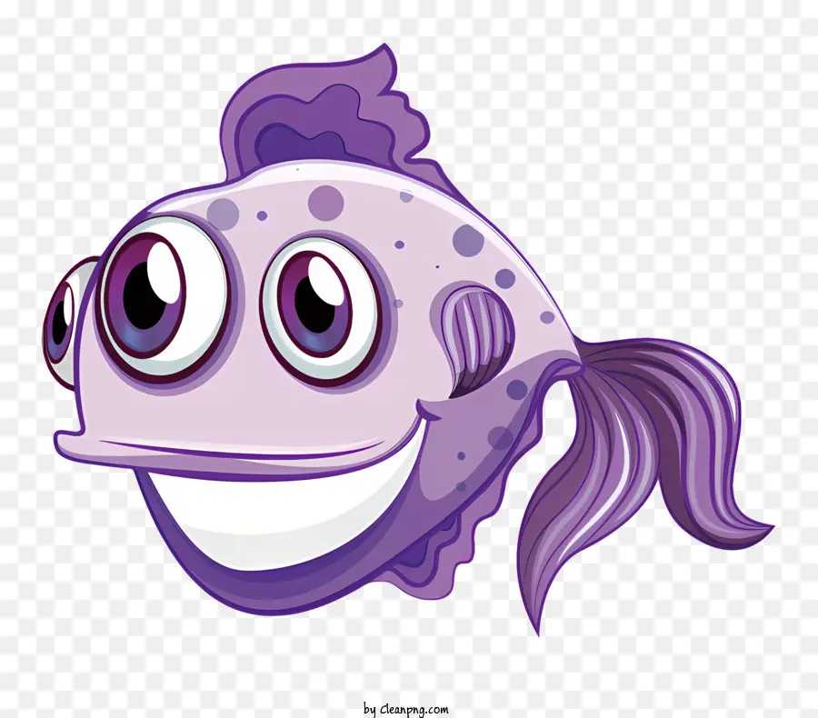 Peixe Roxo，Peixe De Desenho Animado PNG