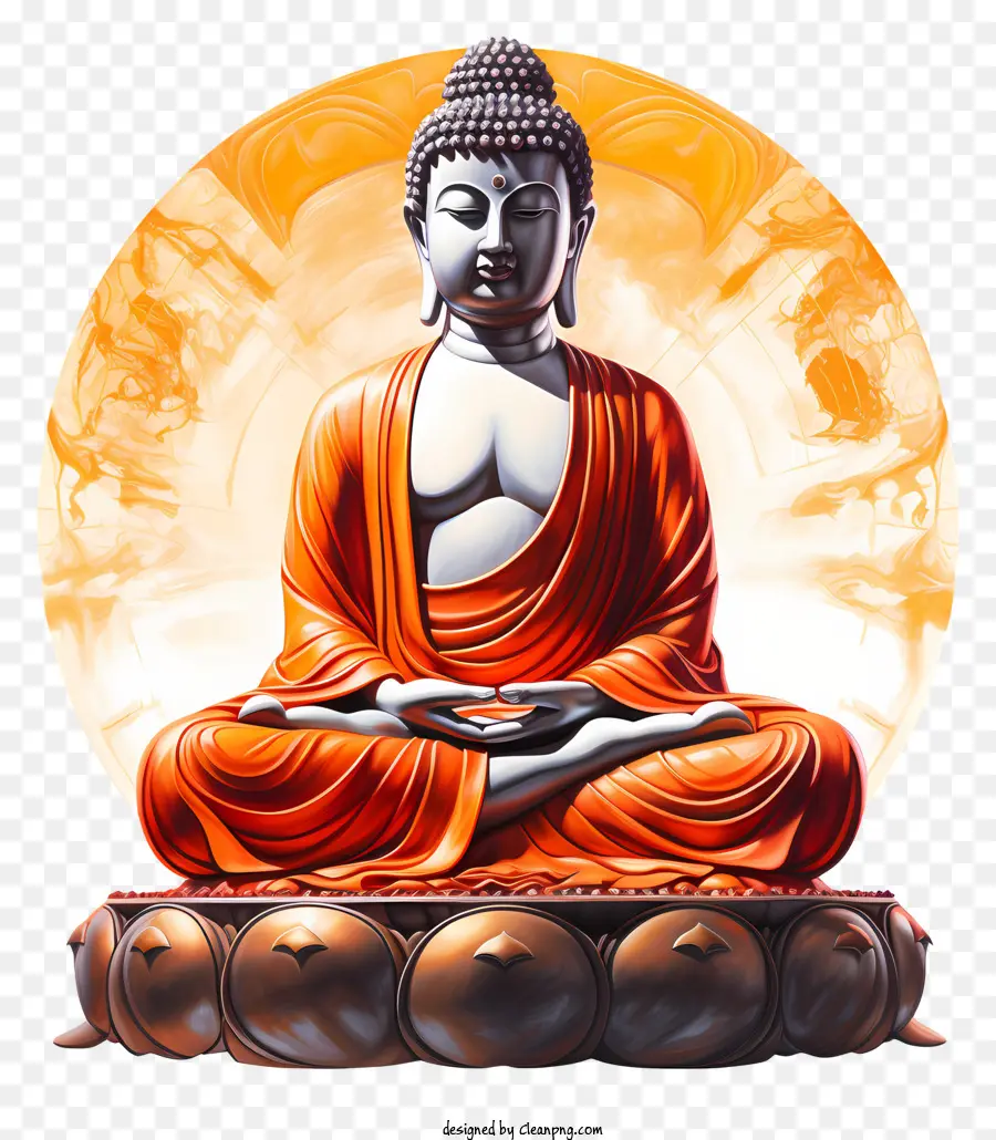 Estátua De Buda，Postura Meditativa PNG