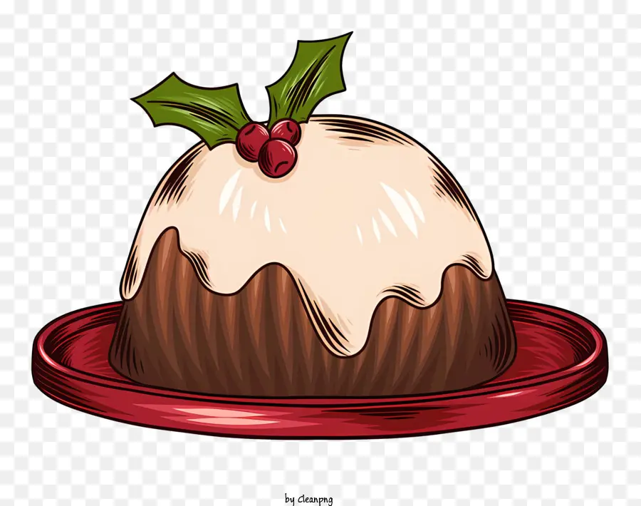 Bolo De Lava De Chocolate，Holly Folha PNG