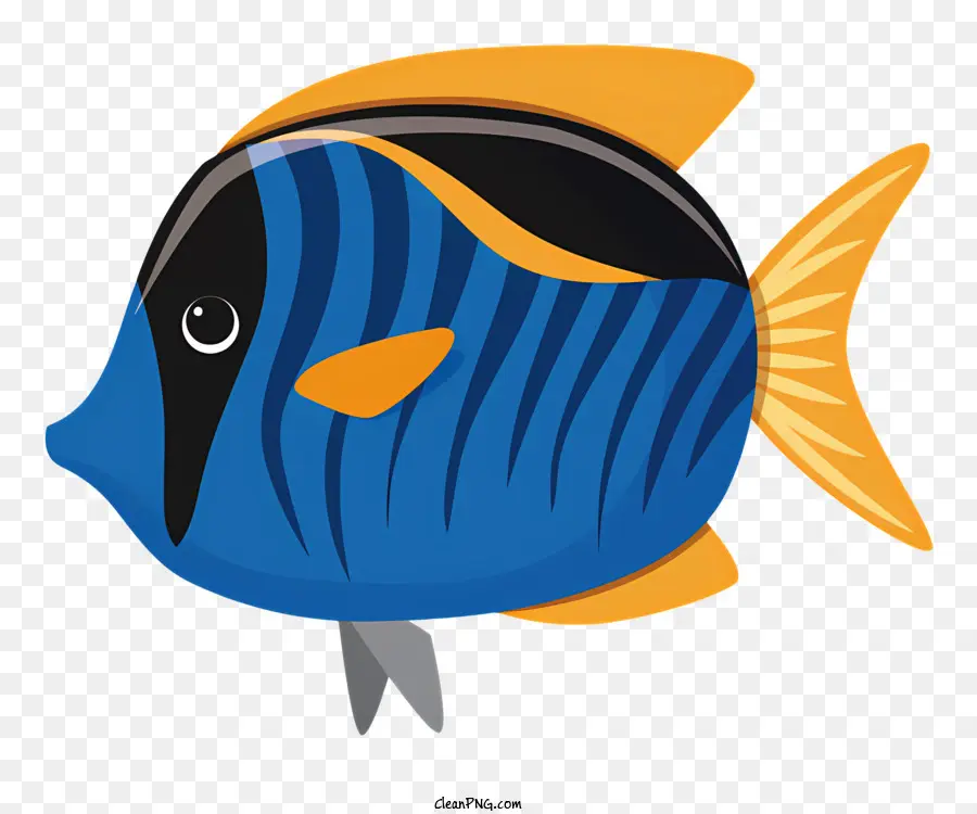 Peixe Listrado Azul E Amarelo，Peixe De Cauda Longa PNG