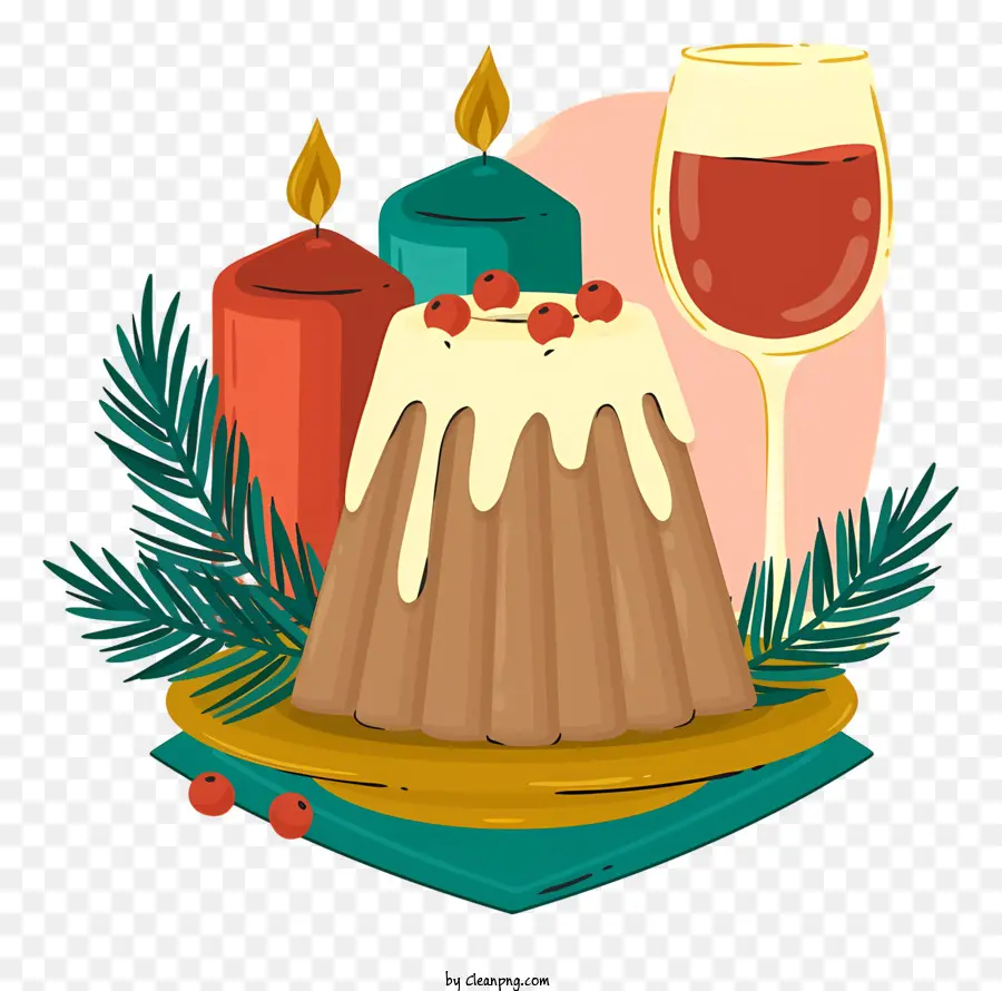 Sobremesa De Natal，Pudim Ou Cheesecake PNG