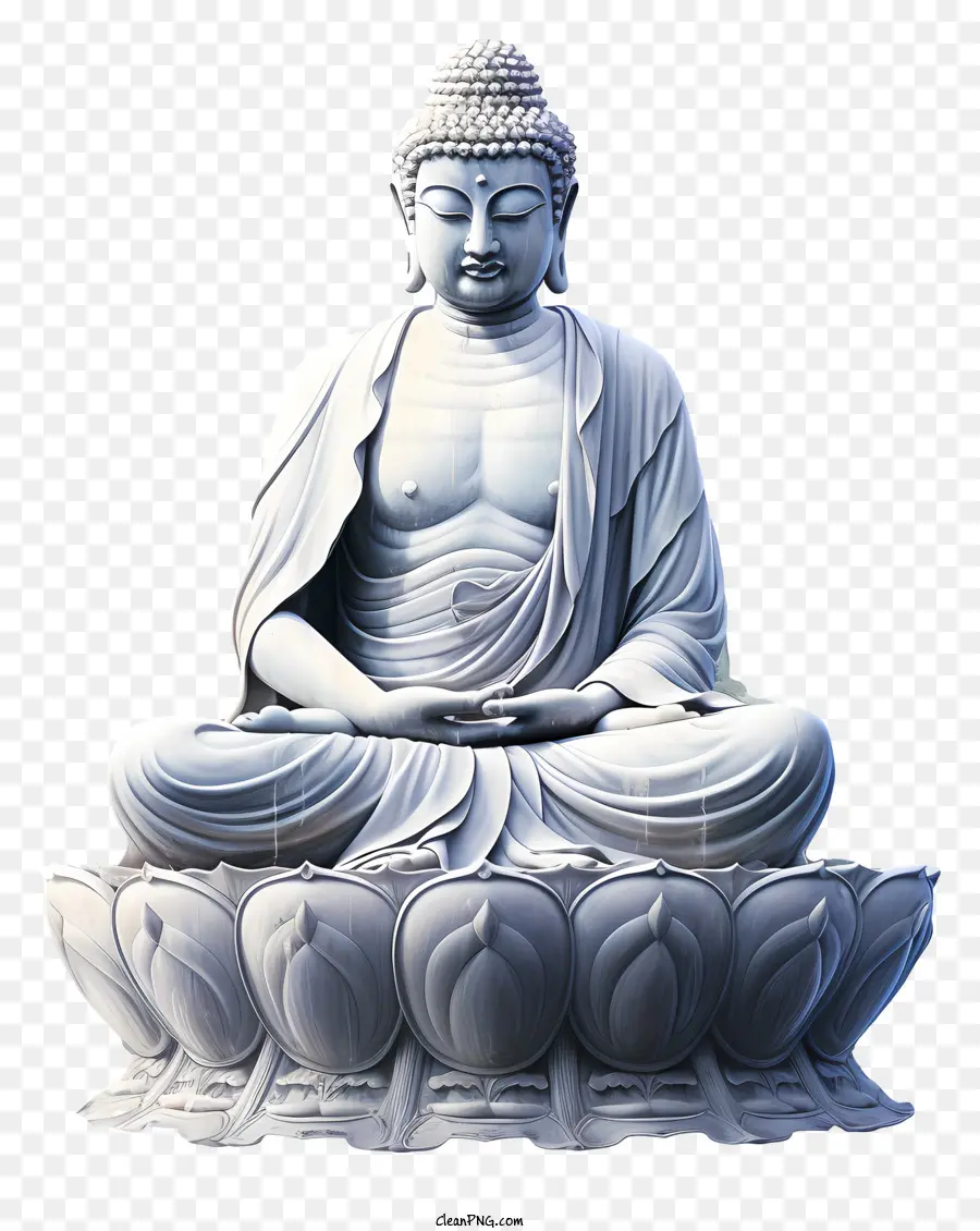 Estátua De Buda，Estátua De Mármore Branco PNG