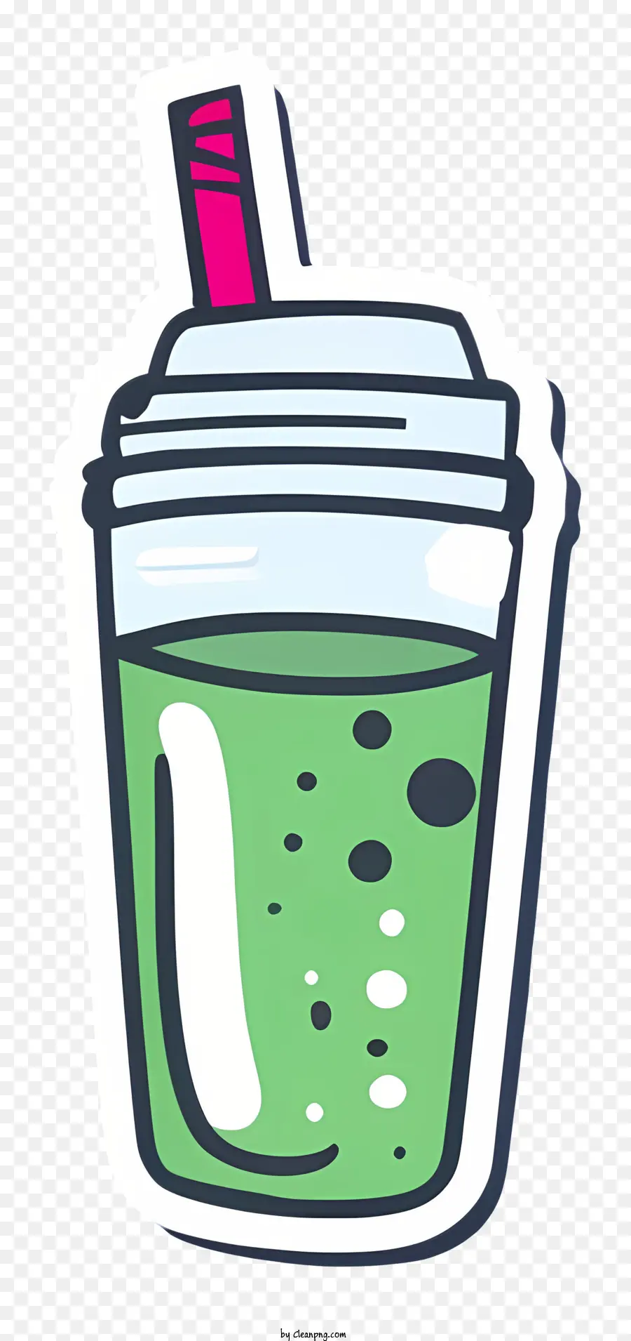 Copo De Plástico Transparente，Bebida Verde Congelada PNG