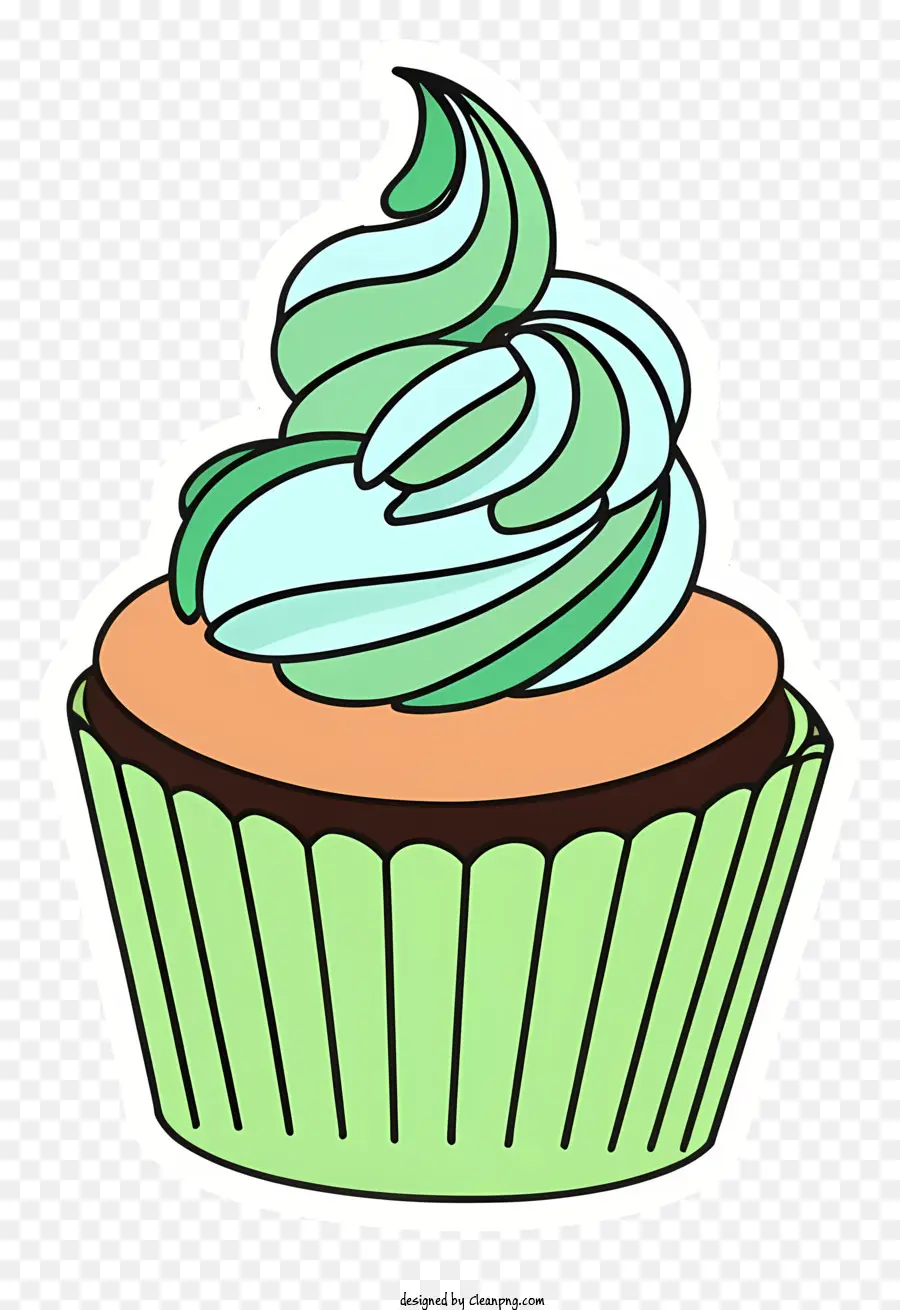 Cupcake，Glacê Verde PNG