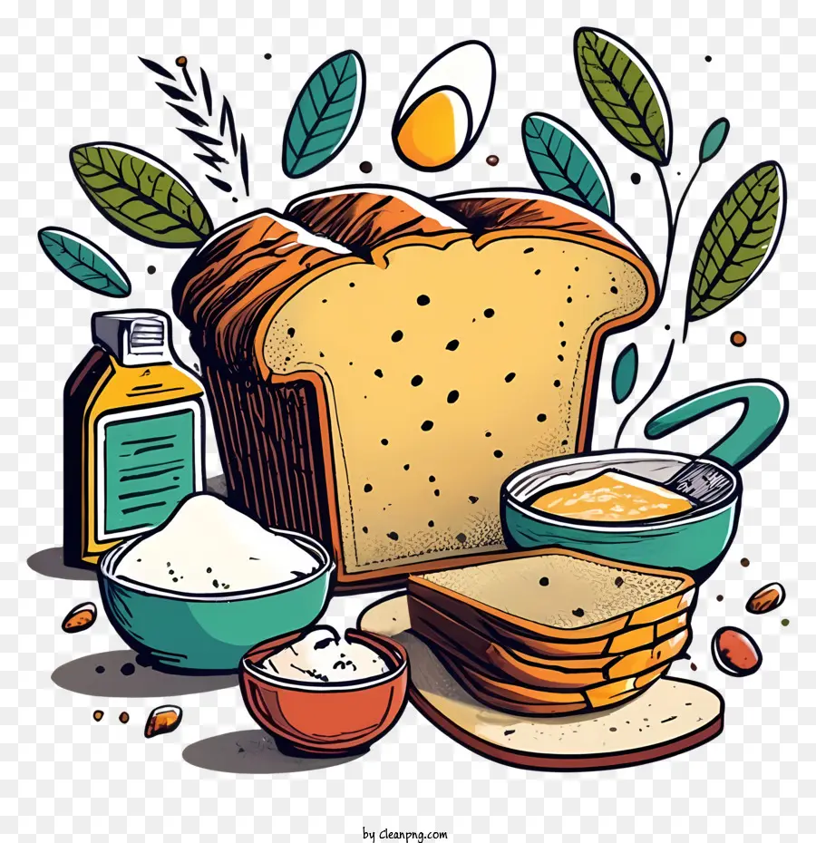 Loaf Of Bread，Manteiga PNG