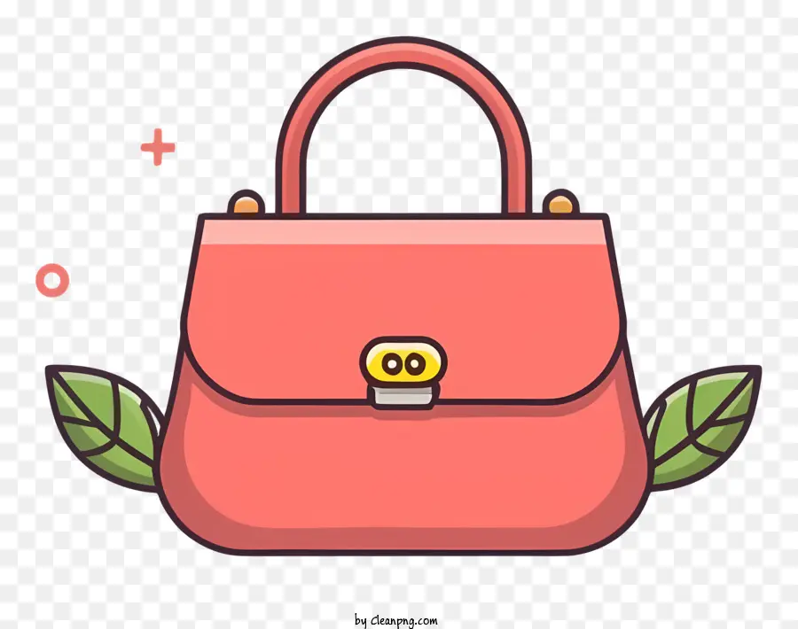 Bolsa De Mão Cor De Rosa，Folha Verde PNG