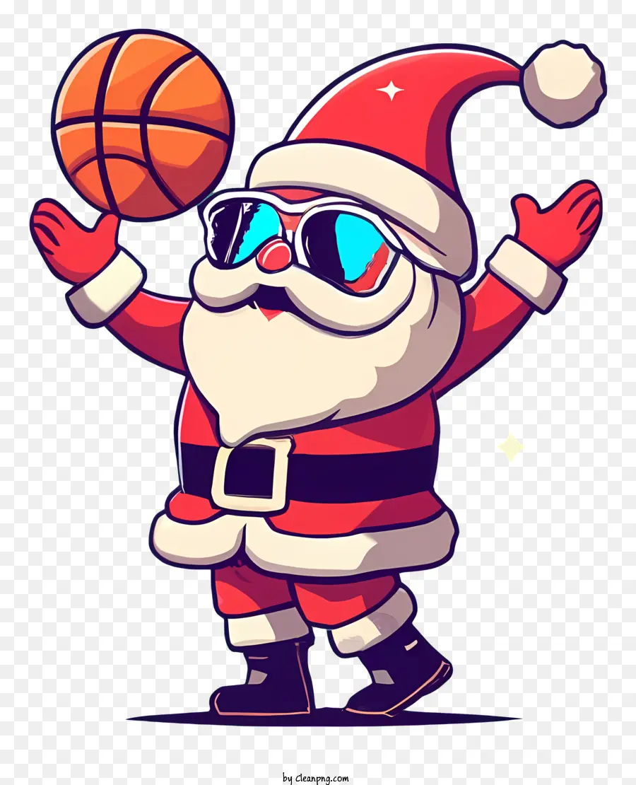 Papai Noel，Papai Noel Com Basquete PNG