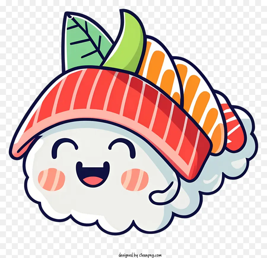 Personagem De Desenho Animado，Chapéu De Sushi PNG