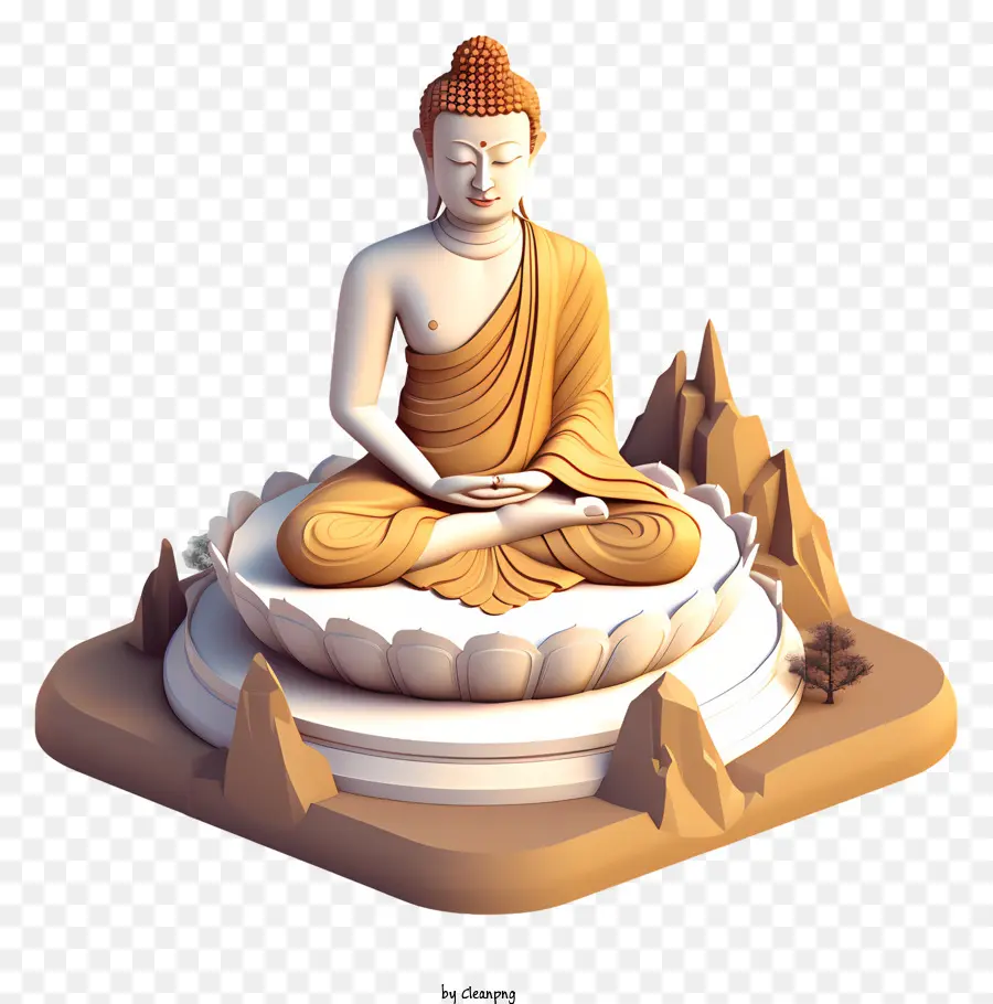 Estátua De Buda Dourado，Posição De Lótus PNG