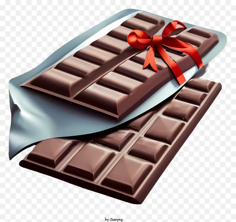 Barra De Chocolate，Fita Vermelha PNG