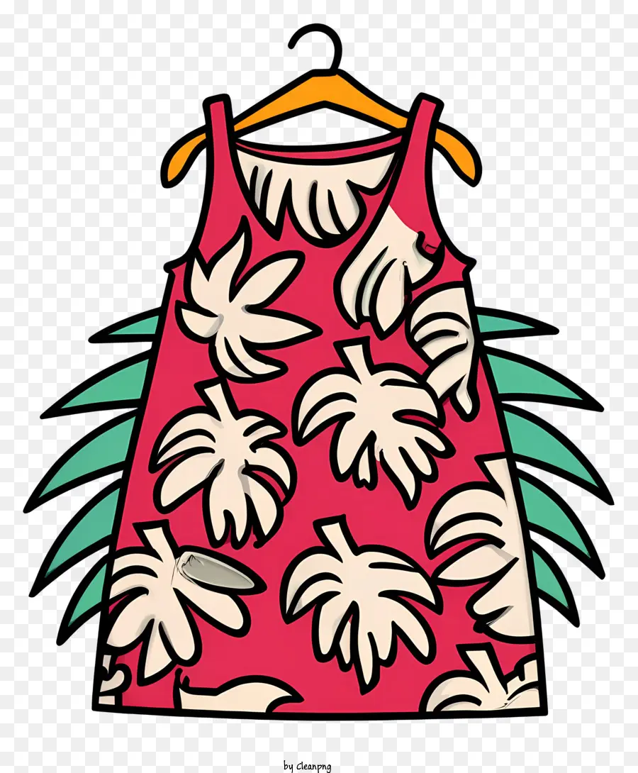 Vestido Rosa，Vestido Vermelho Com Folhas PNG