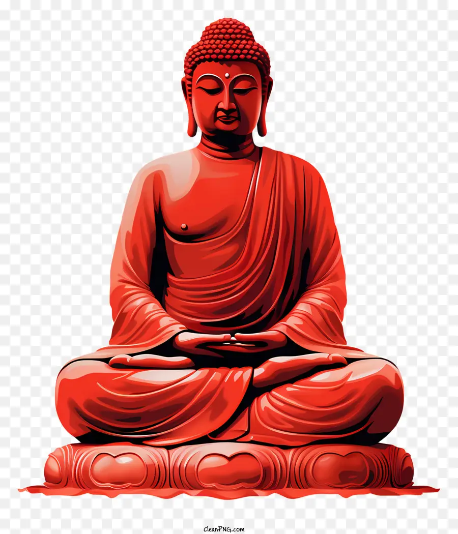 Estátua De Buda Vermelho，Posição De Lótus PNG