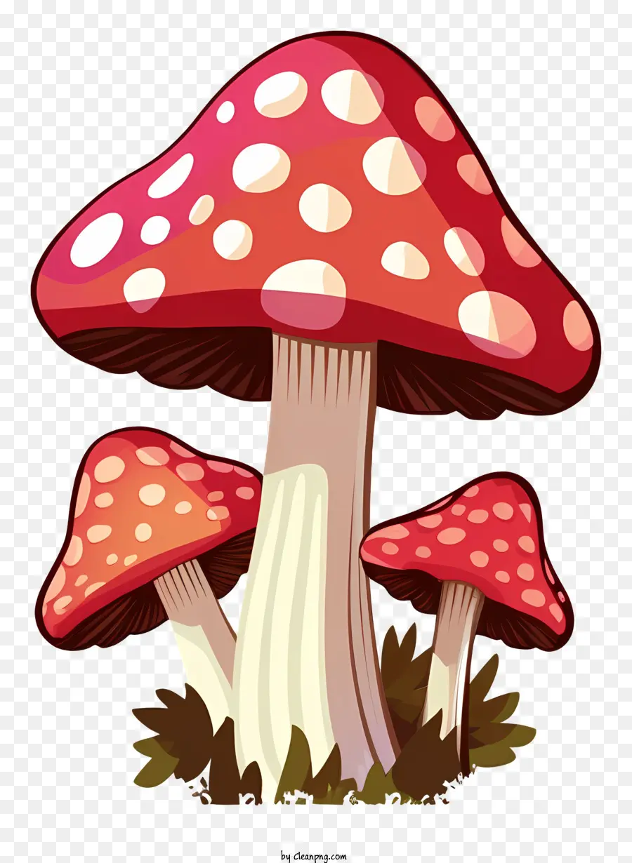 Cartoon Cogumelos，Cogumelos Vermelhos Do Saguão PNG