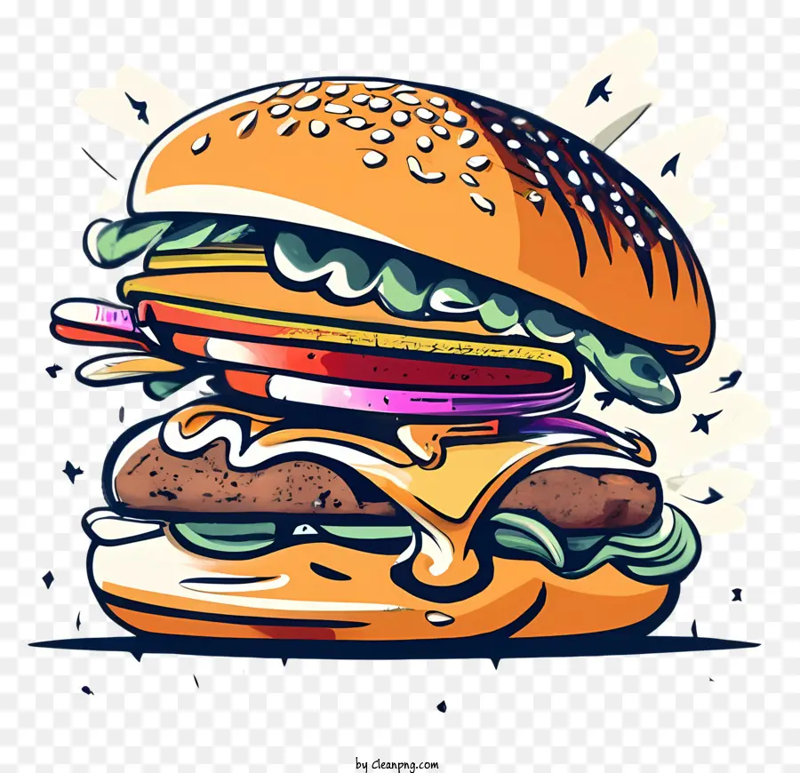 Hamburger，Pão Grosso PNG