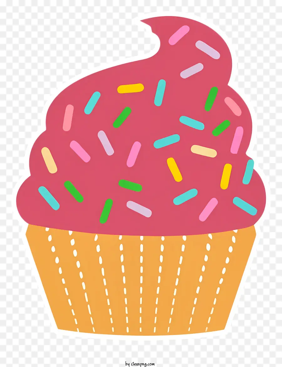 Cor De Rosa Cupcake，Cupcake Com Granulado PNG