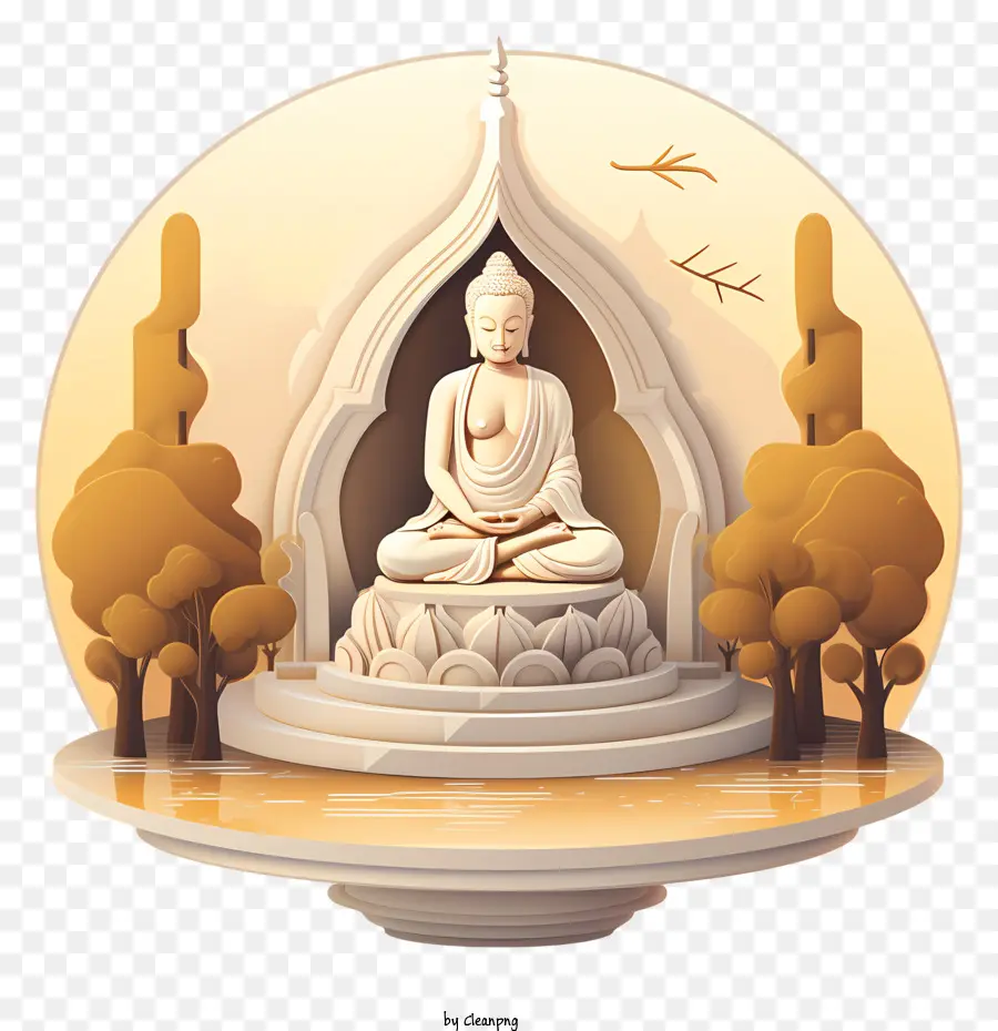 Estátua De Buda，Meditação PNG