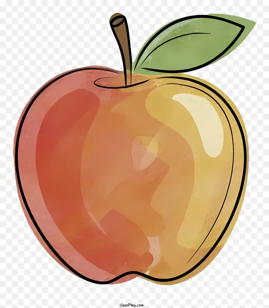 Pintura Em Aquarela，A Apple Arte PNG