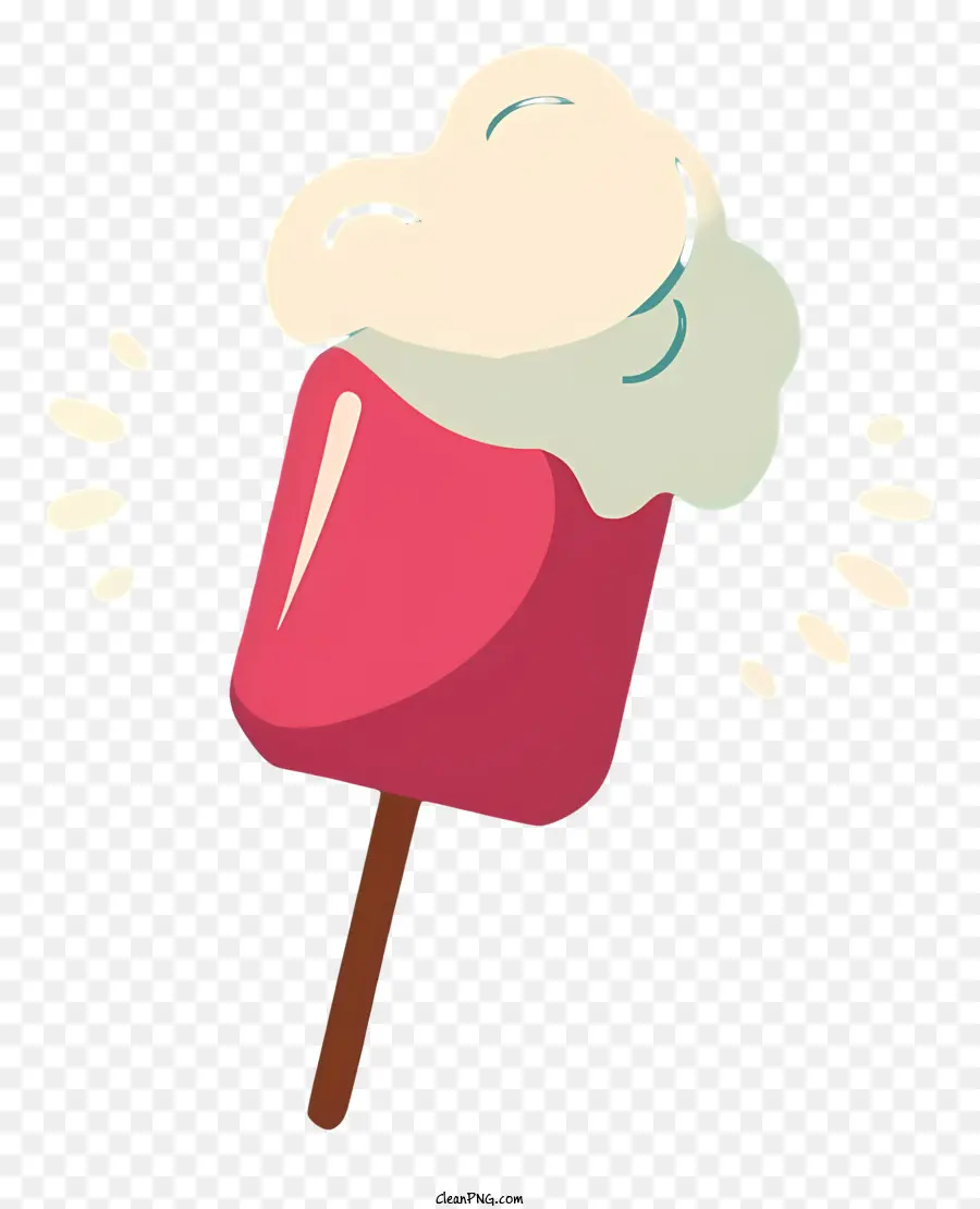 Picolé，Picolé Rosa Com Creme PNG