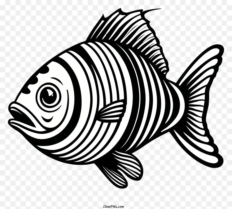 Peixe，Preto E Branco Peixe PNG
