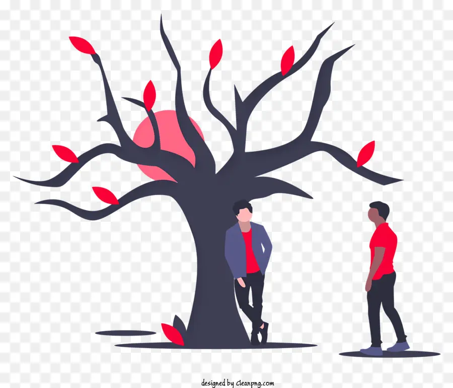 árvore Com Folhas Vermelhas，Imagem De Suspense PNG
