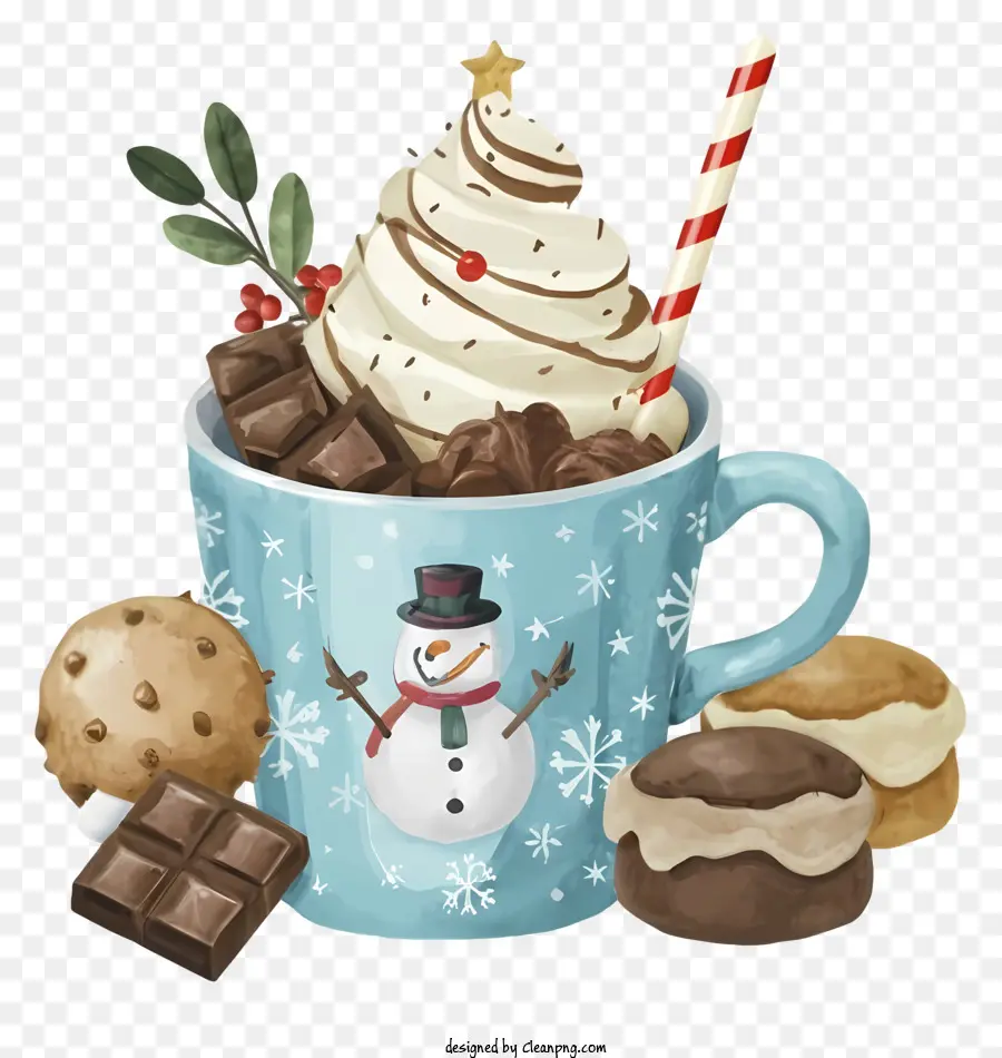 Copo De Boneco De Neve，Chocolate Quente PNG