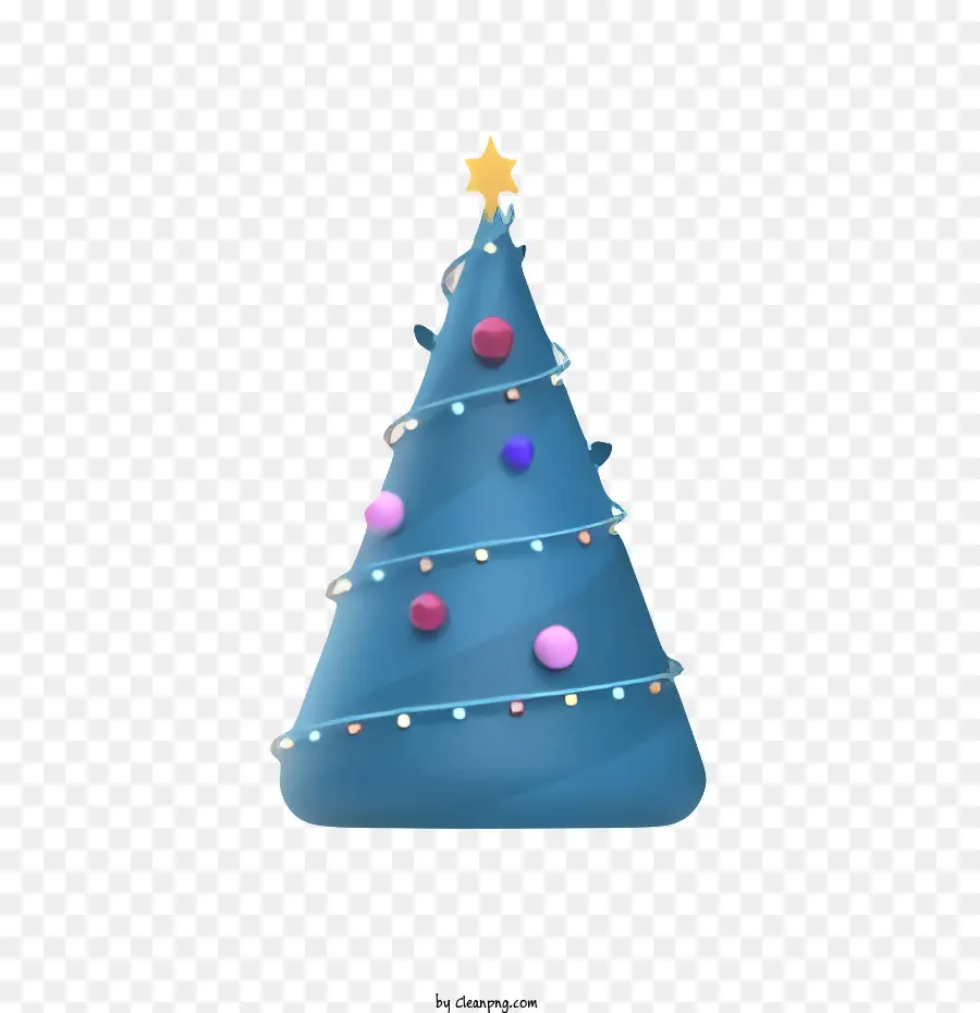Azul árvore De Natal，Bolas Multicoloridas PNG