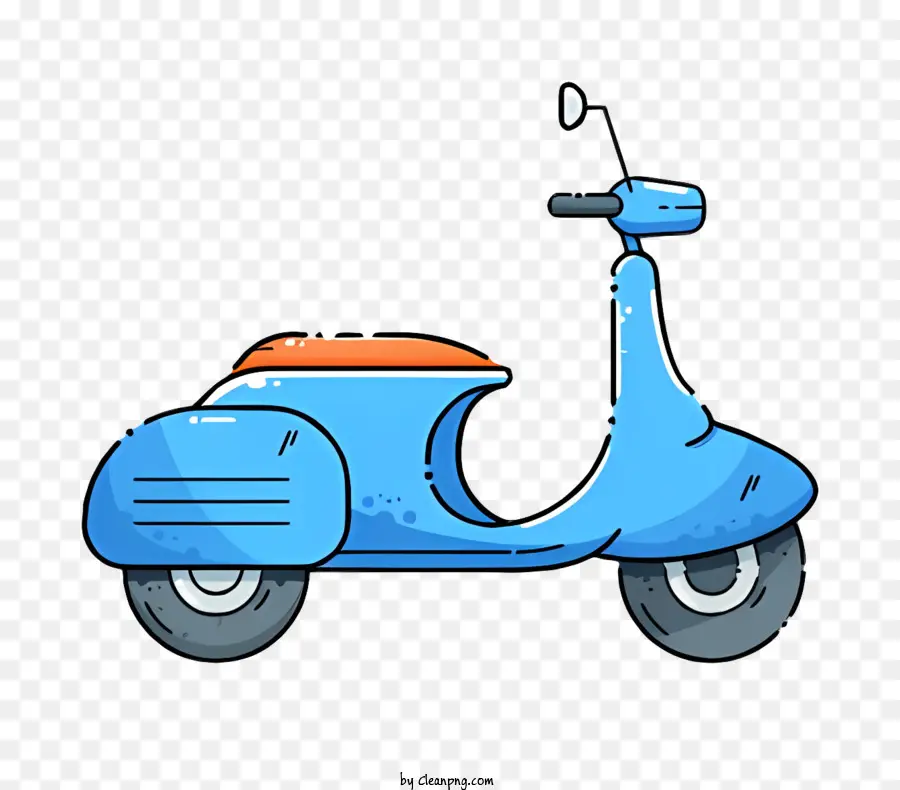 Azul Scooter，Pneus Dianteiros Planos PNG