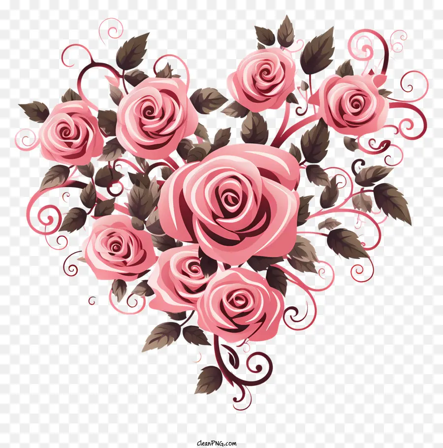 Rosas De Formato De Coração，Rosa Rosa Rose PNG