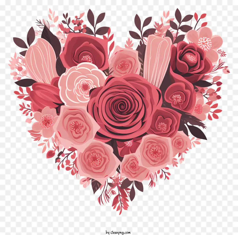 Rosas Cor De Rosa，Heartshaped Rosas PNG