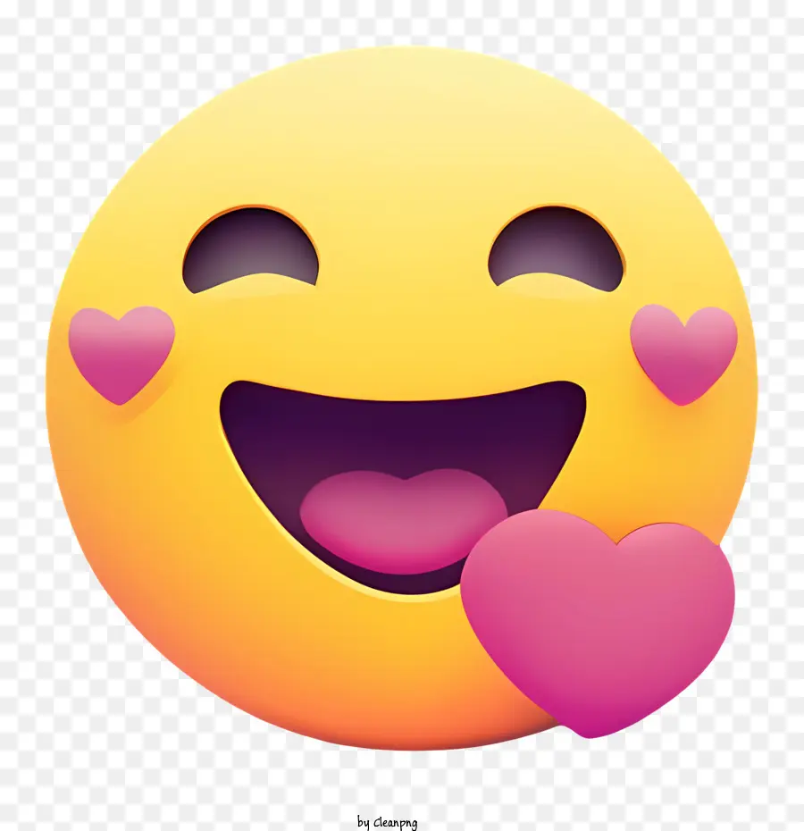 Emoji Sorridente，Objeto Rosa Em Forma De Coração PNG