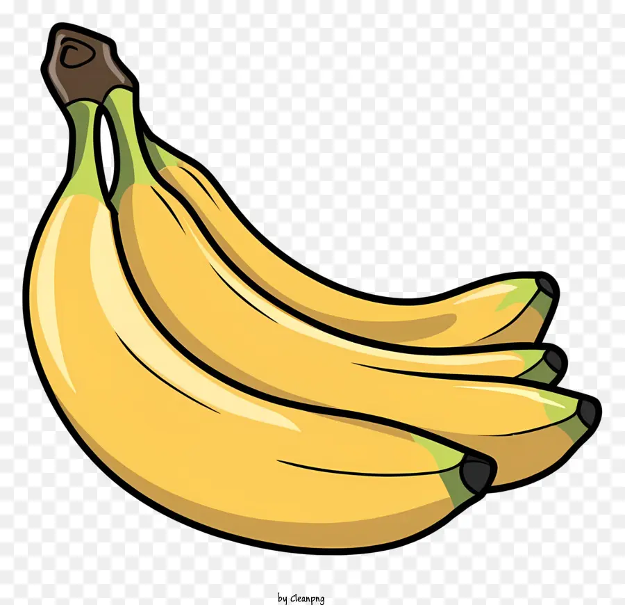 Bananas Maduras，Ilustração A Preto E Branco PNG