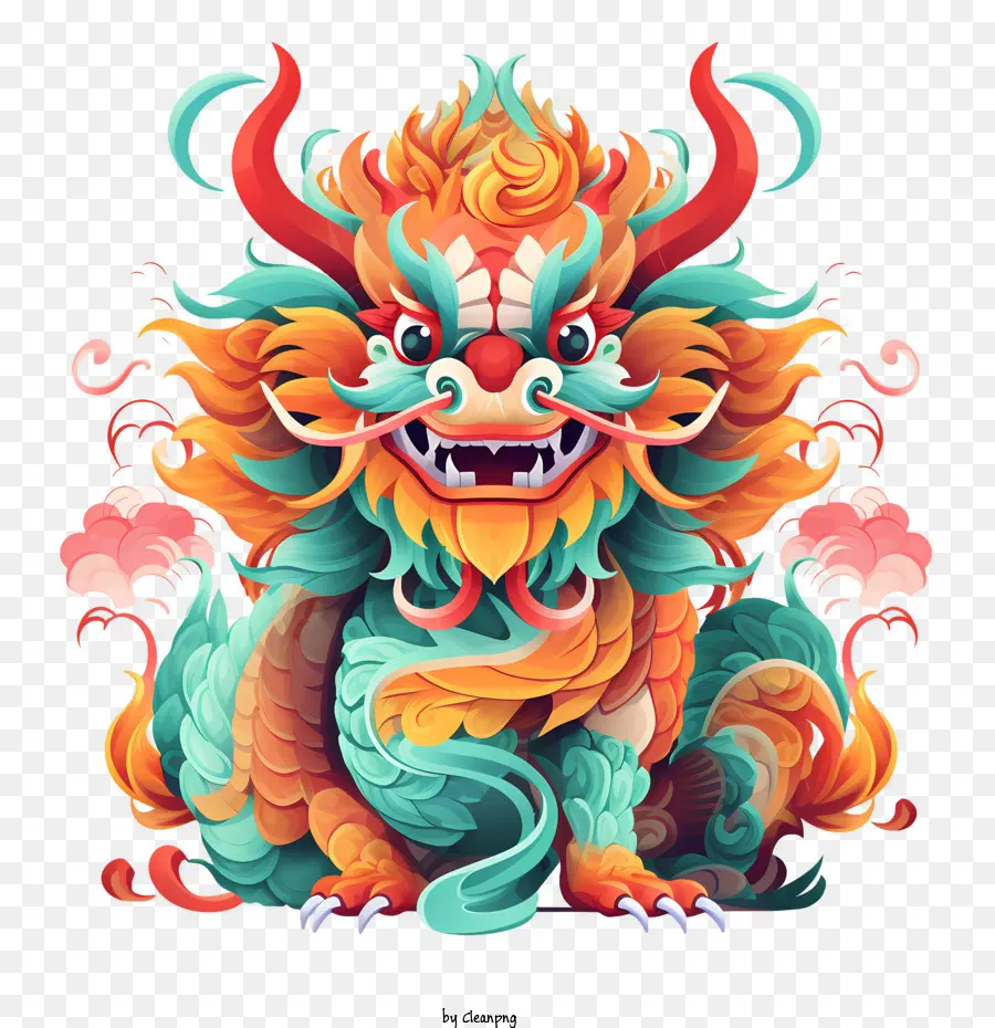 Dragão Chinês，Colorido PNG