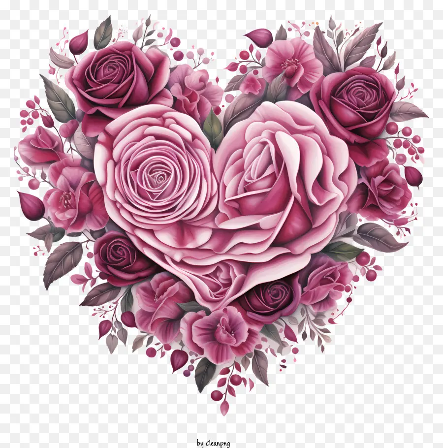 Coração Feito De Rosas，Rosas Cor De Rosa PNG