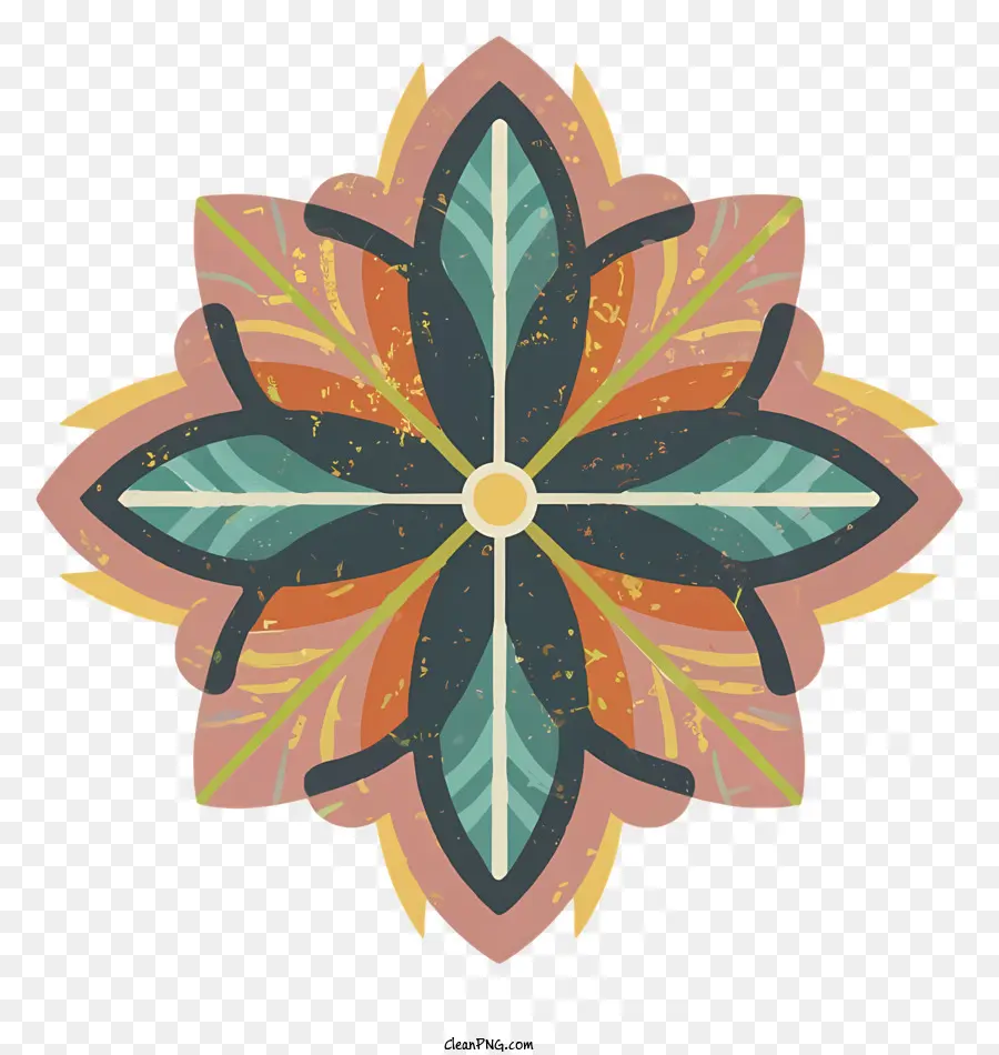 Padrão Floral，Mandala Colorida PNG