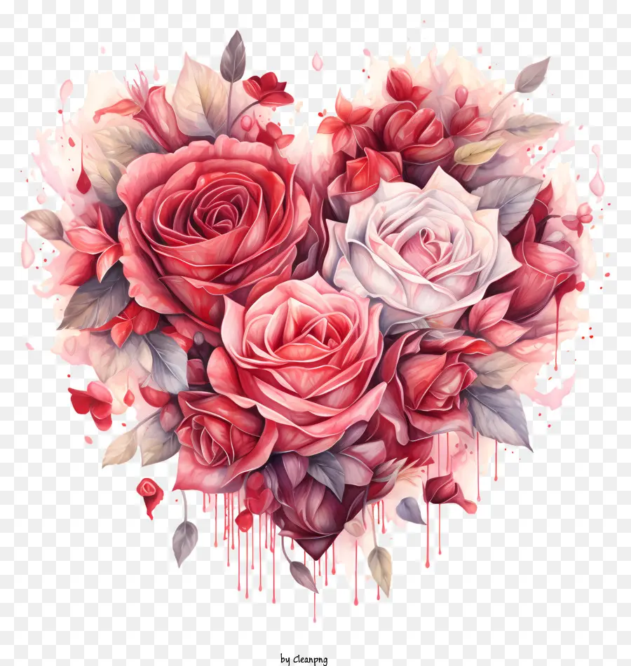 Heartshaped Rosas，Romântico Flores PNG