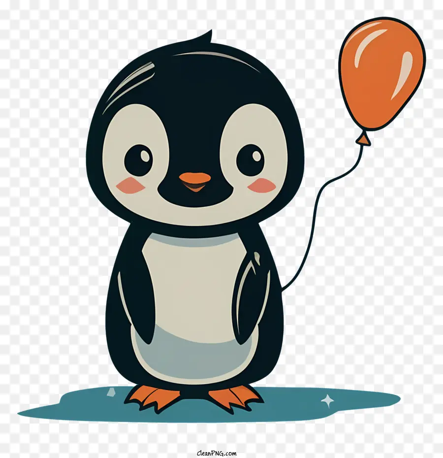 Cartoon Penguin，Fundo Azul PNG