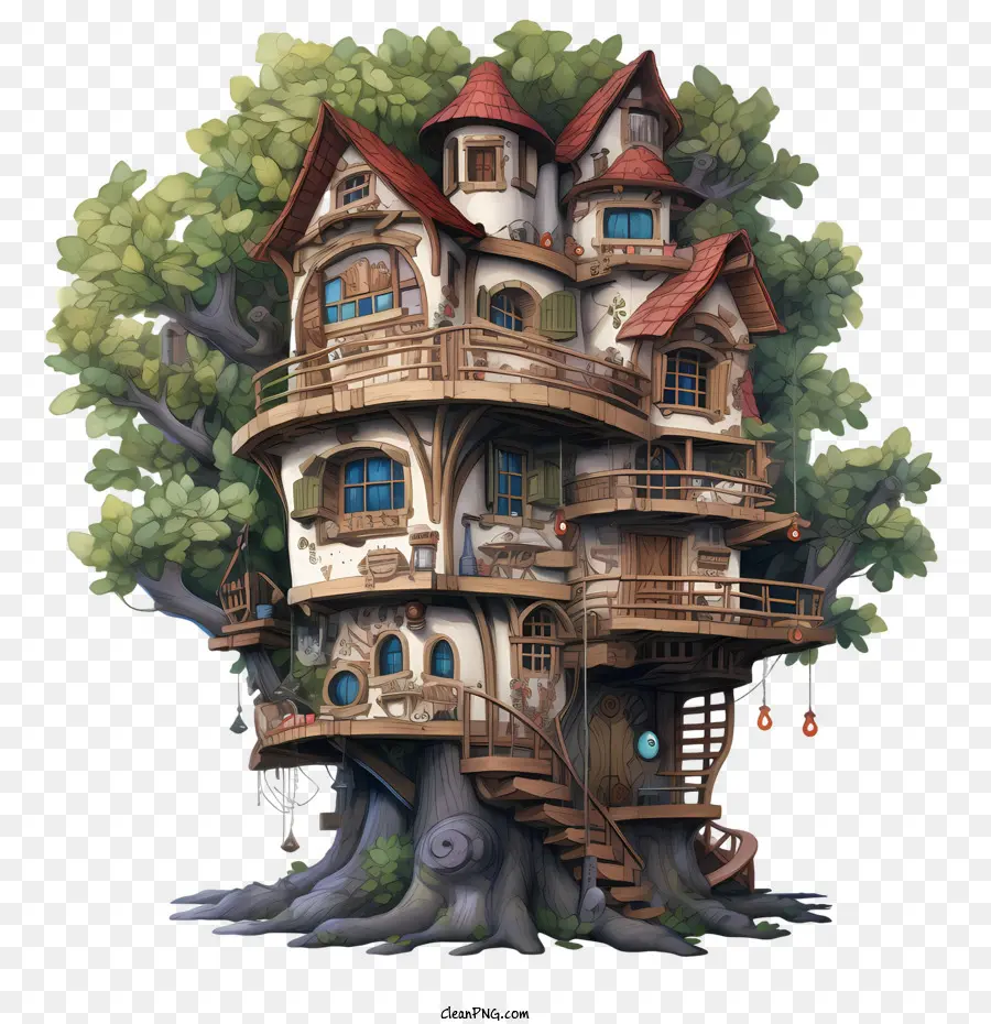 Casa Na árvore，Fantasia PNG