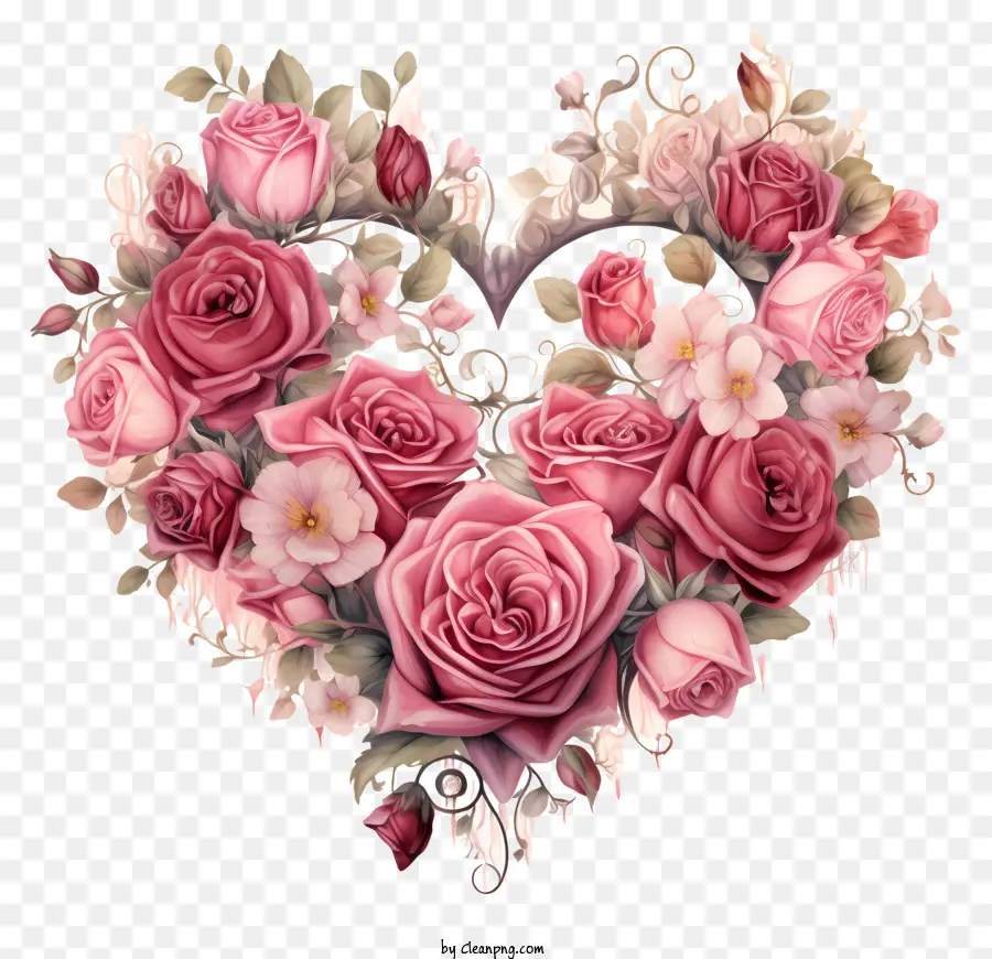 Heartshaped Buquê，Rosas Cor De Rosa PNG