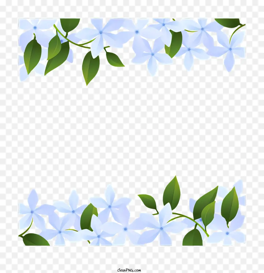 Fundo Branco，Flores Azuis PNG