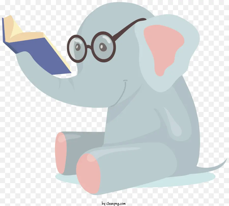 Cartoon Elefante，Livro Na Boca PNG