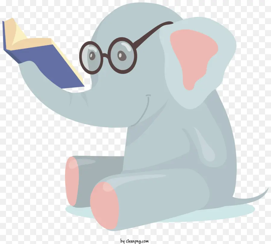 Elefante De Desenho Animado，Leitura De Elefante PNG