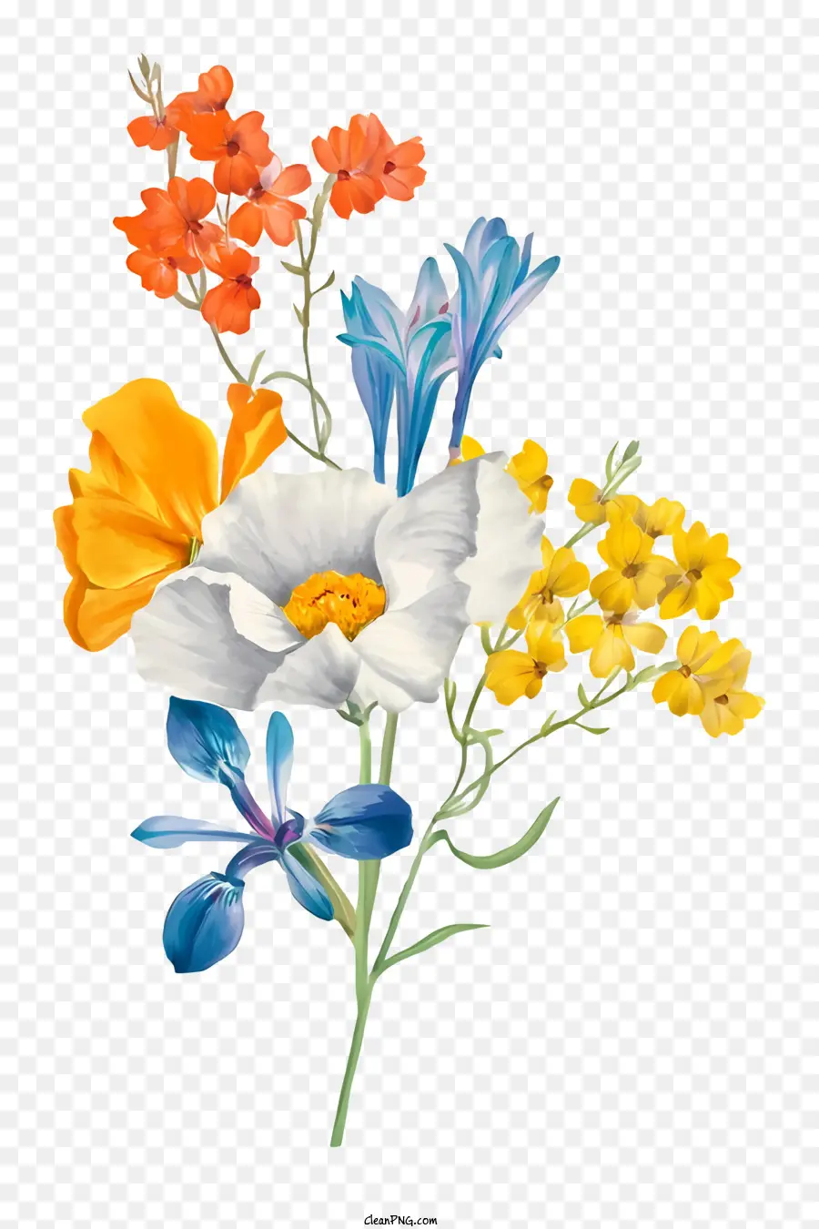 Bouquet Of Flowers，Flores Amarelas PNG
