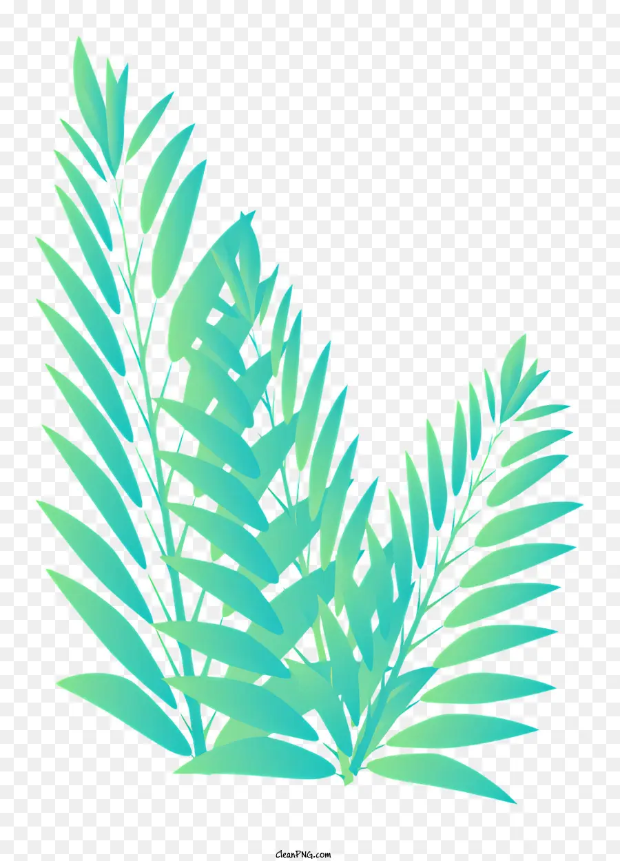 Planta De Folhas Verdes，Silhueta PNG