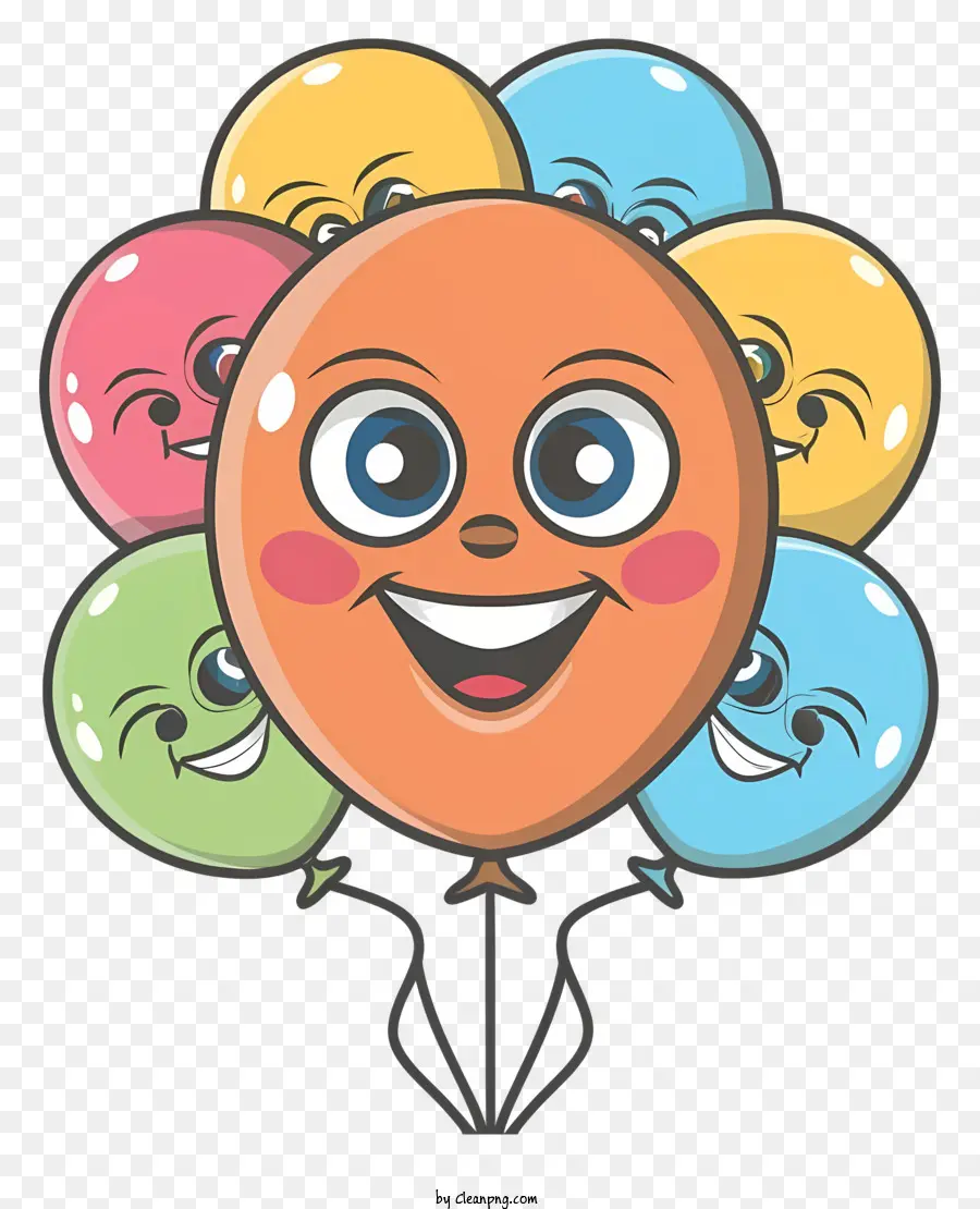 Sorrindo Balões，Balões Coloridos PNG