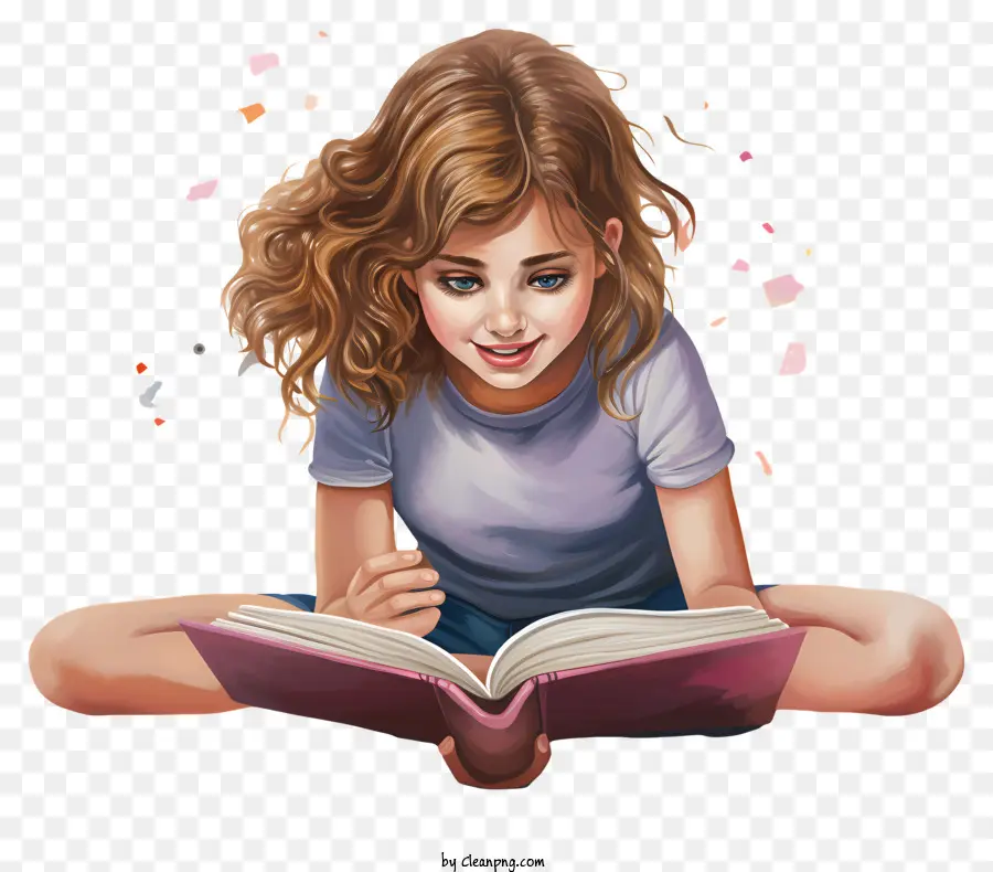 Young Girl，Leitura PNG