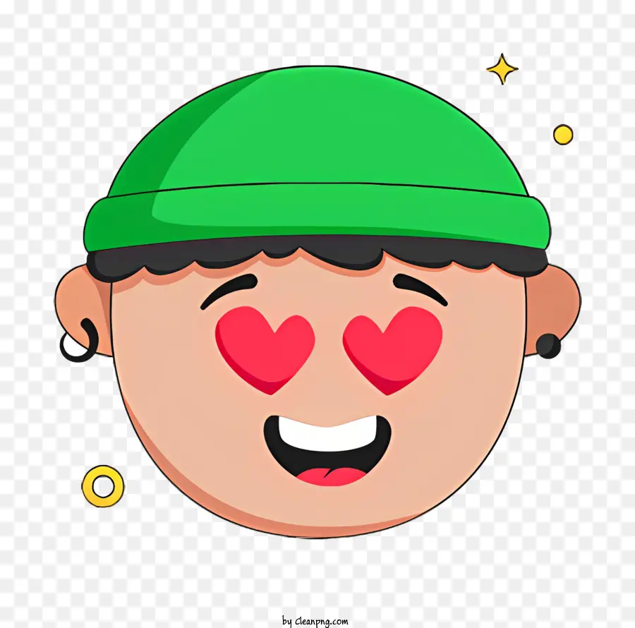 Sorrindo Homem，Green Hat PNG