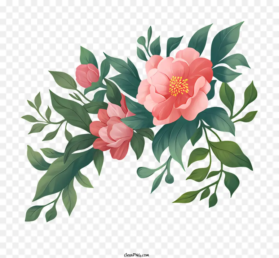 Flor Coroa De Flores，Flores Cor De Rosa PNG